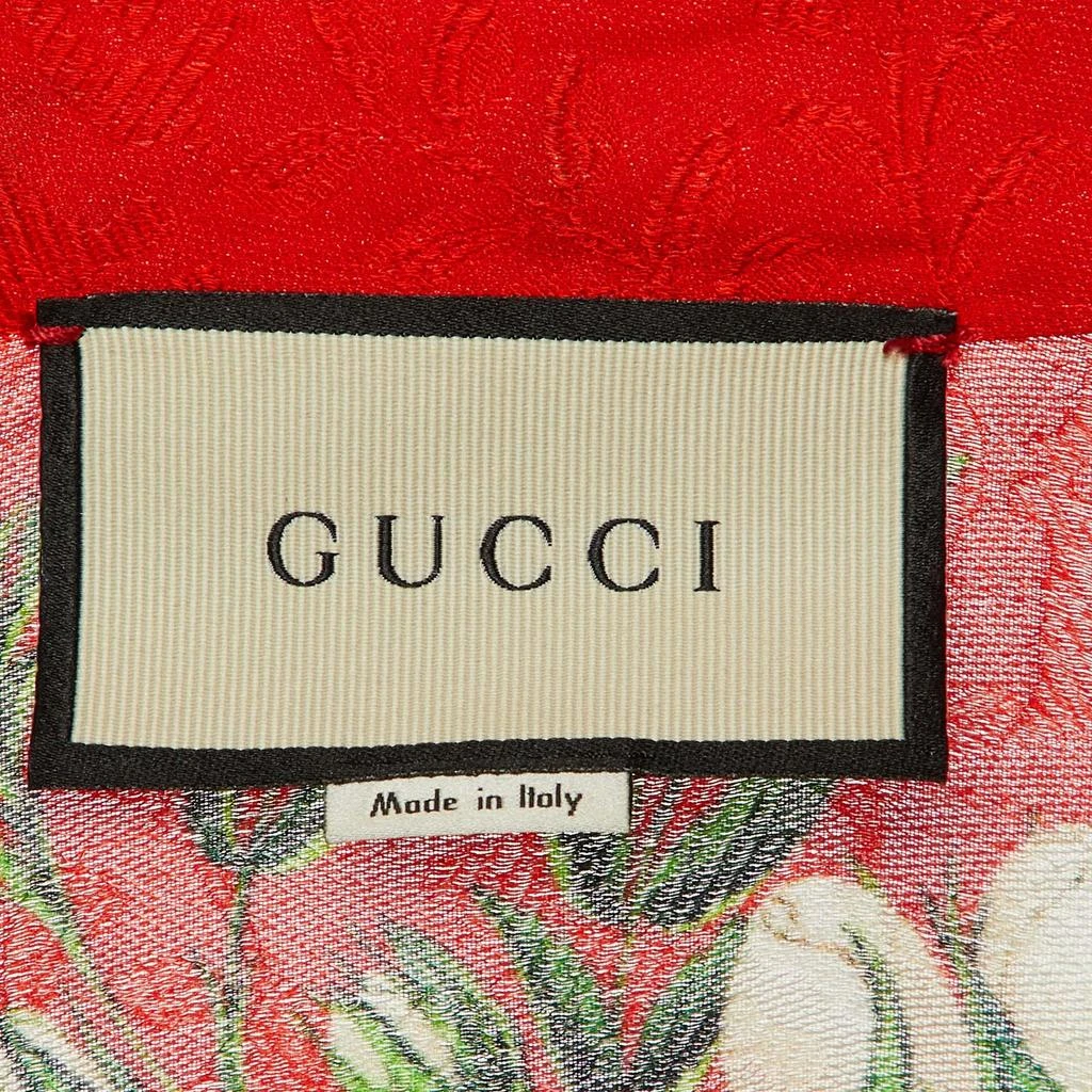 商品[二手商品] Gucci|Gucci Red Floral Jacquard Crepe Pajamas Set S,价格¥4773,第4张图片详细描述