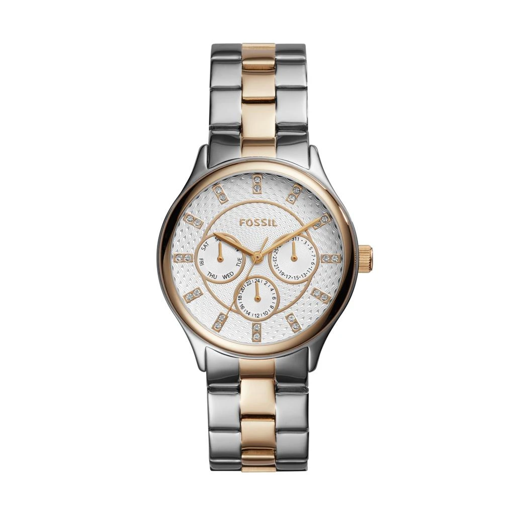 商品Fossil|Women Modern Sophisticate Multifunction, Tri-Tone Stainless Steel Watch,价格¥547,第1张图片