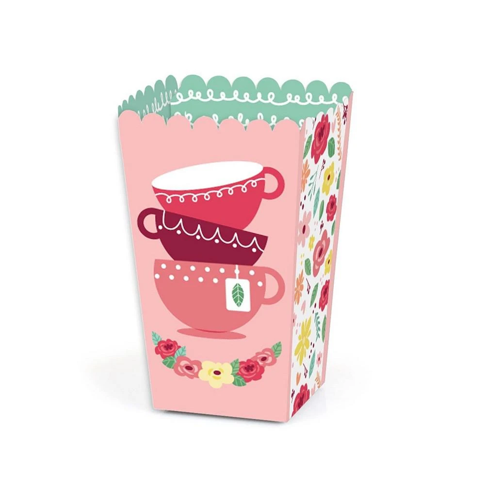 商品Big Dot of Happiness|Floral Let's Par-Tea - Garden Tea Party Favor Popcorn Treat Boxes - Set of 12,价格¥127,第1张图片