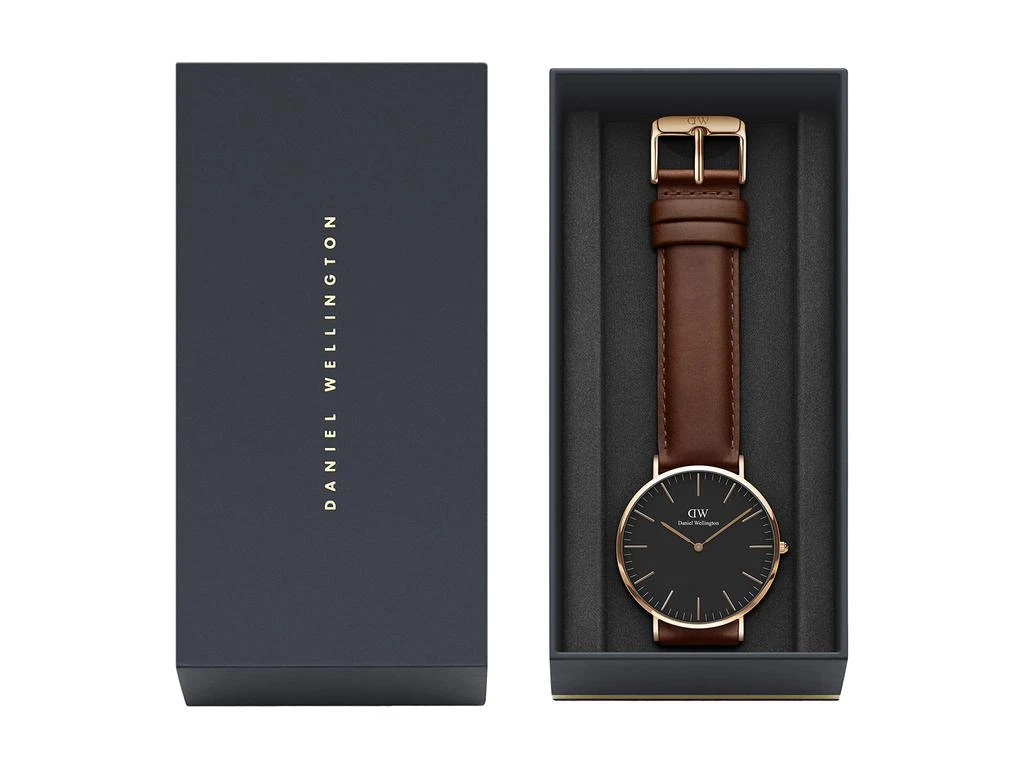 商品Daniel Wellington|40 mm Classic St Mawes Leather Watch,价格¥1076,第4张图片详细描述