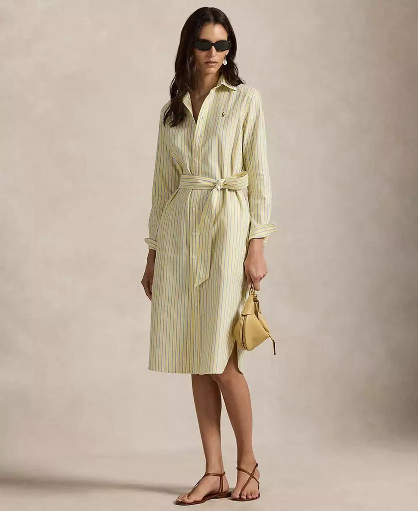 Women's Belted Cotton Oxford Shirtdress 商品