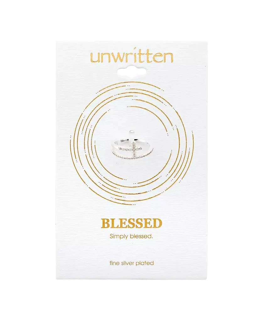 商品Unwritten|Crystal Cross Bypass Ring in Silver Plate or Gold-Tone,价格¥261,第2张图片详细描述