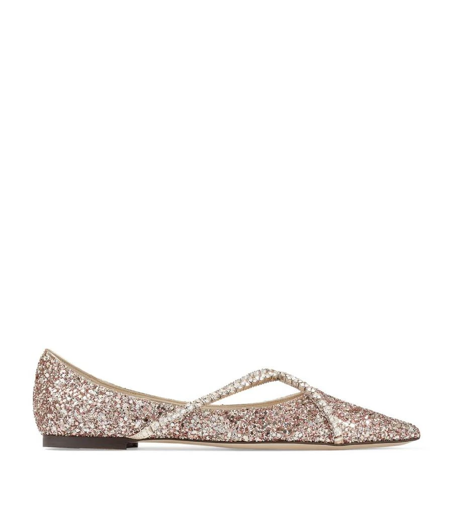 商品Jimmy Choo|Glitter Genevi Ballet Flats,价格¥7176,第1张图片