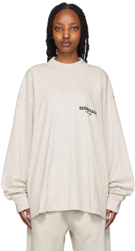 Fear of God ESSENTIALS Off-White Cotton Long Sleeve T-Shirt 1