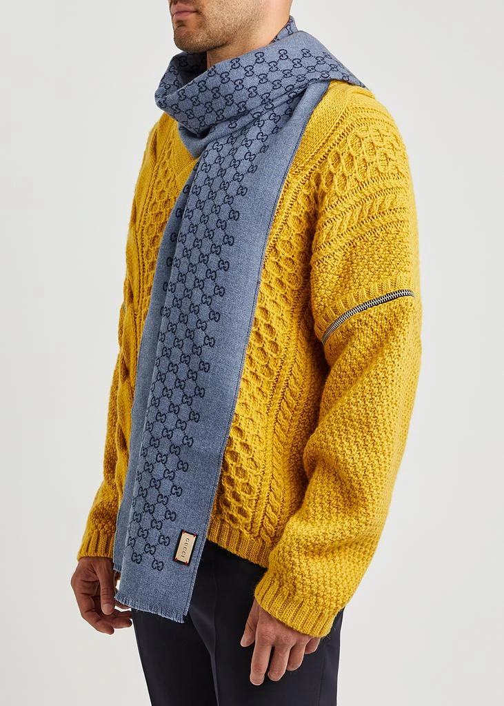 商品Gucci|Sogi GG-jacquard wool scarf,价格¥3123,第2张图片详细描述