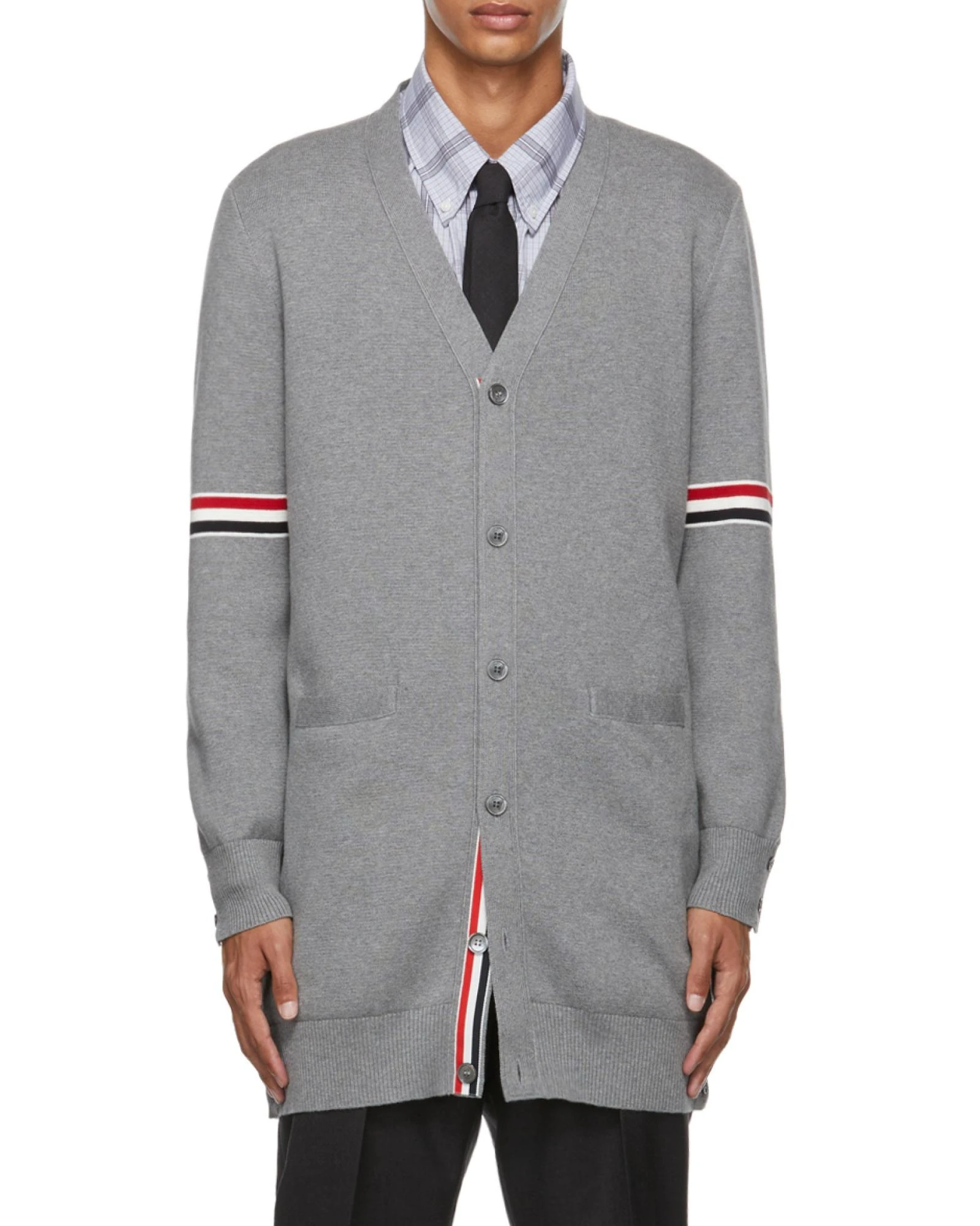商品【商品预售7天发货】 Thom Browne|Thom Browne 男士针织毛衣 MKC311AY3007055 灰色,价格¥3153,第3张图片详细描述