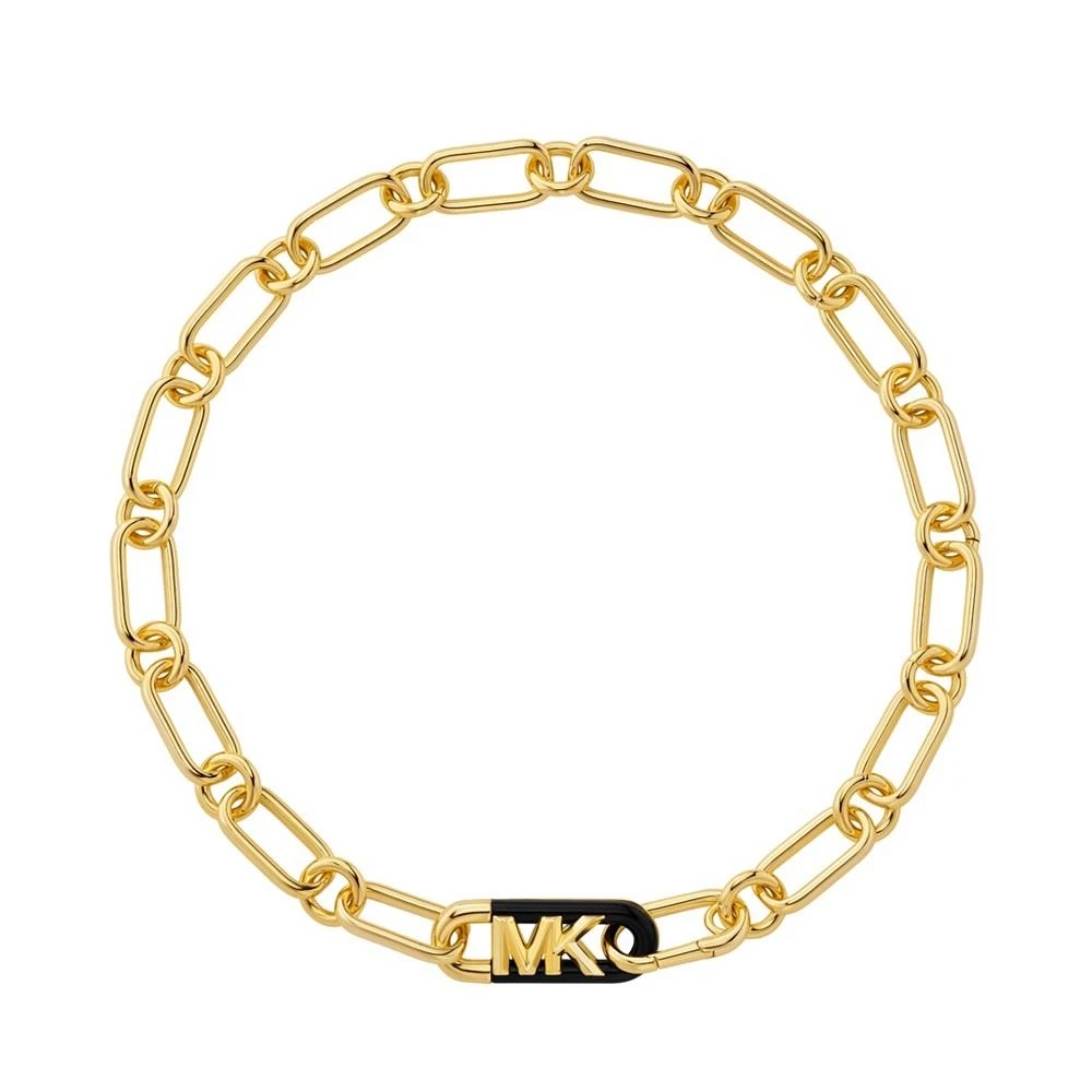 商品Michael Kors|14K Gold Plated Black Empire Link Chain Necklace,价格¥1458,第1张图片