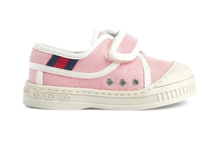 商品[国内直发] Gucci|[预售3天]古驰 Tennis 1977 魔术贴圆头 防滑 低帮 儿童休闲鞋 粉色 中小童,价格¥1305,第3张图片详细描述