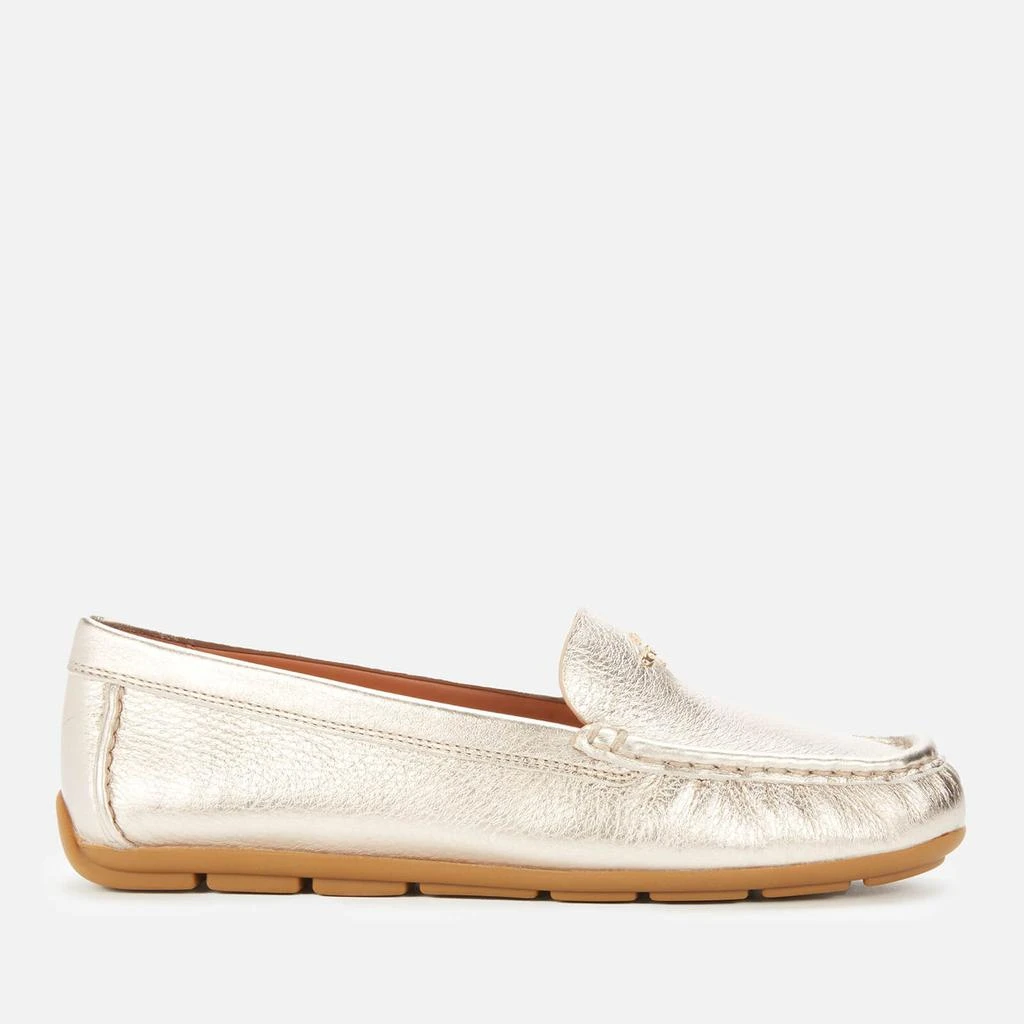 商品Coach|Coach Women's Marley Metallic Leather Driving Shoes - Champagne,价格¥751,第1张图片