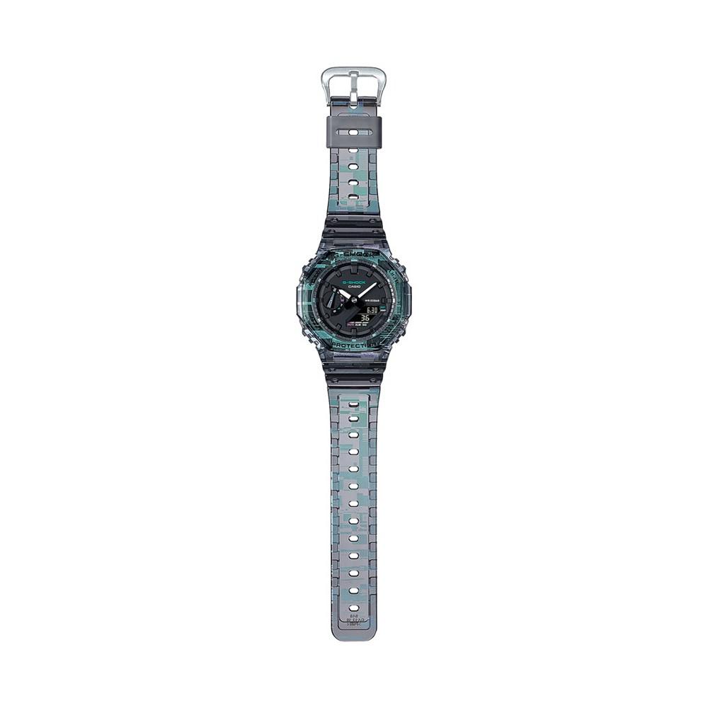 Men's Clear Gray and Purple Skeleton Resin Band Watch 45.4mm, GA2100NN-1A商品第4张图片规格展示