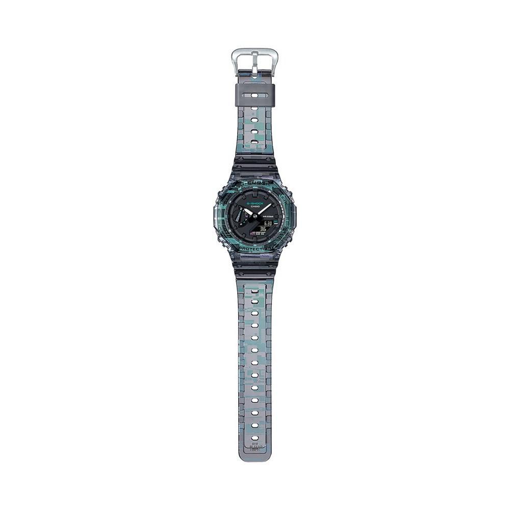 商品G-Shock|Men's Clear Gray and Purple Skeleton Resin Band Watch 45.4mm, GA2100NN-1A,价格¥1032,第6张图片详细描述