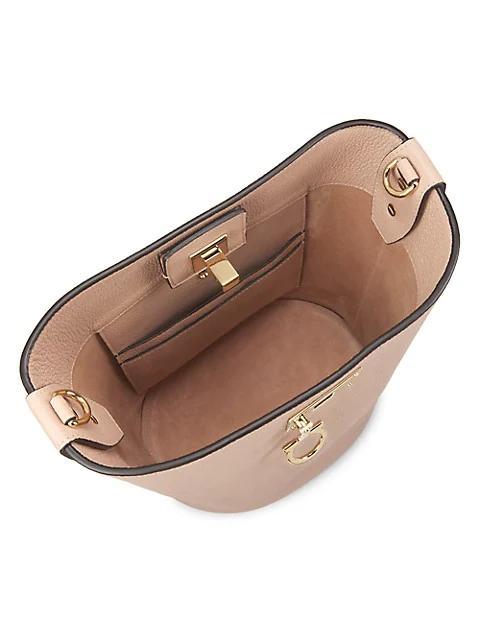 商品Salvatore Ferragamo|Studio Leather Bucket Bag,价格¥17559,第5张图片详细描述