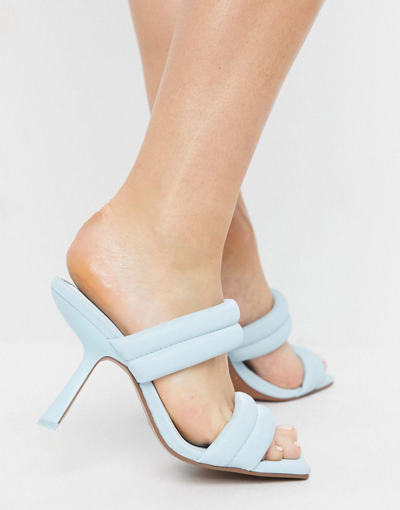 ASOS DESIGN Nadalie padded heeled mules in blue商品第2张图片规格展示