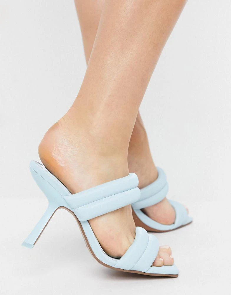 商品ASOS|ASOS DESIGN Nadalie padded heeled mules in blue,价格¥149,第2张图片详细描述