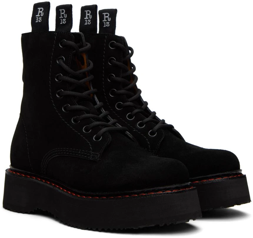 商品R13|Black Single Stack Boots,价格¥5312,第4张图片详细描述