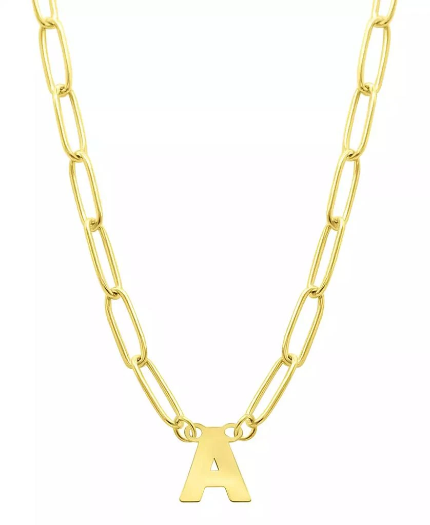 商品ADORNIA|Tarnish Resistant 14K Gold-Plated Mini Initial Paperclip Chain Necklace,价格¥147,第1张图片