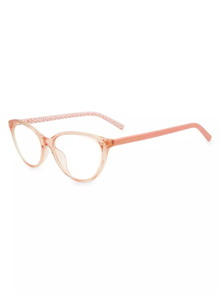 商品Kate Spade|Roanne 54MM Cat Eye Blue Block Eyeglasses,价格¥502,第2张图片详细描述