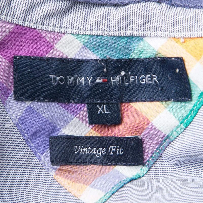 商品[二手商品] Tommy Hilfiger|Tommy Hilfiger Multicolor Checked Cotton Long Sleeve Vintage Fit Shirt XL,价格¥891,第5张图片详��细描述