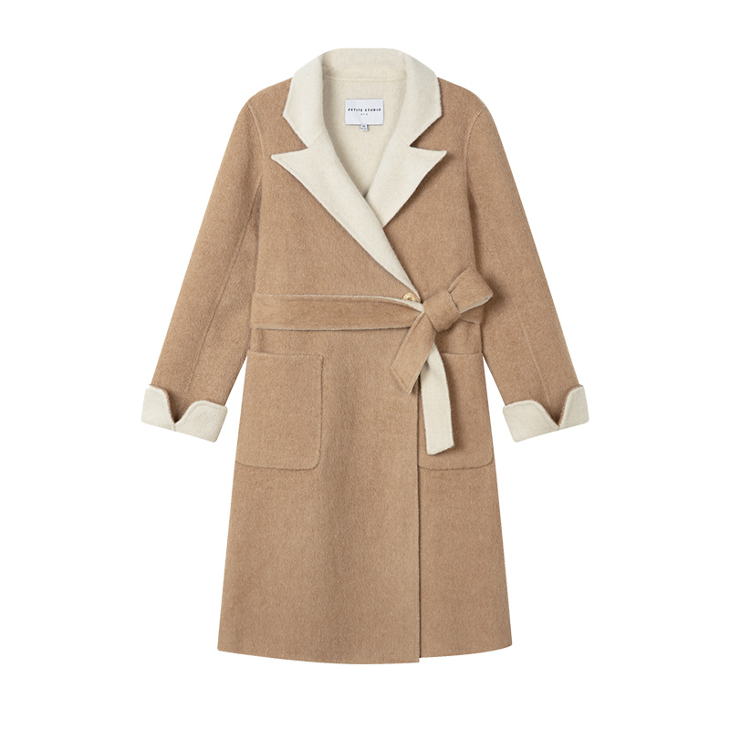 Payton驼米拼色温柔质感双面穿羊毛大衣 | Payton Reversible Wool Coat - Camel & Ivory商品第5张图片规格展示