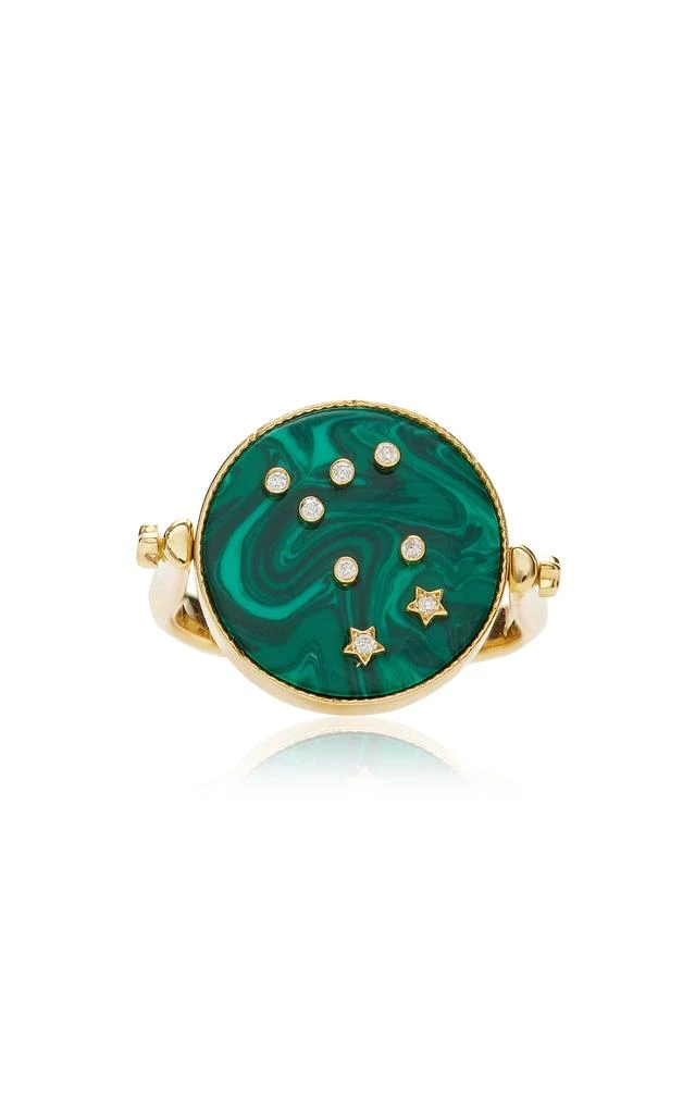 商品L'ATELIER NAWBAR|L'Atelier Nawbar - 3-in-1 Cosmic Love 18K Yellow Gold Diamond; Malachite Pinky Ring - Green - US 6 - Moda Operandi - Gifts For Her,价格¥14421,第1张图片