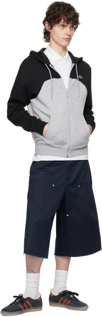 商品Lacoste|黑色 & 灰色 Zipped Colour-Block 连帽衫,价格¥648,第4张图片详细描述