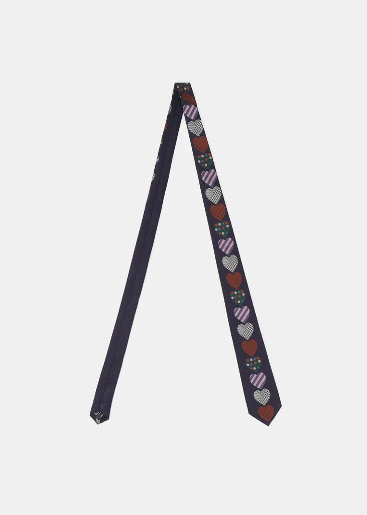 商品YOHJI YAMAMOTO|YOHJI YAMAMOTO Purple Heart Pattern Tie,价格¥1284,第2张图片详细描述