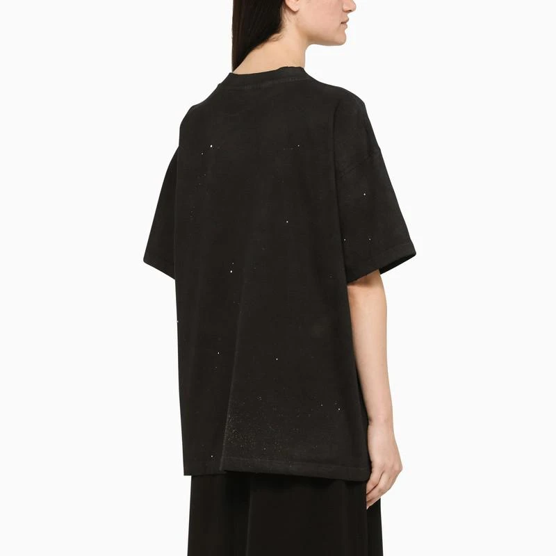 商品We11done|Black t-shirt with contrasting print,价格¥928,第3张图片详细描述