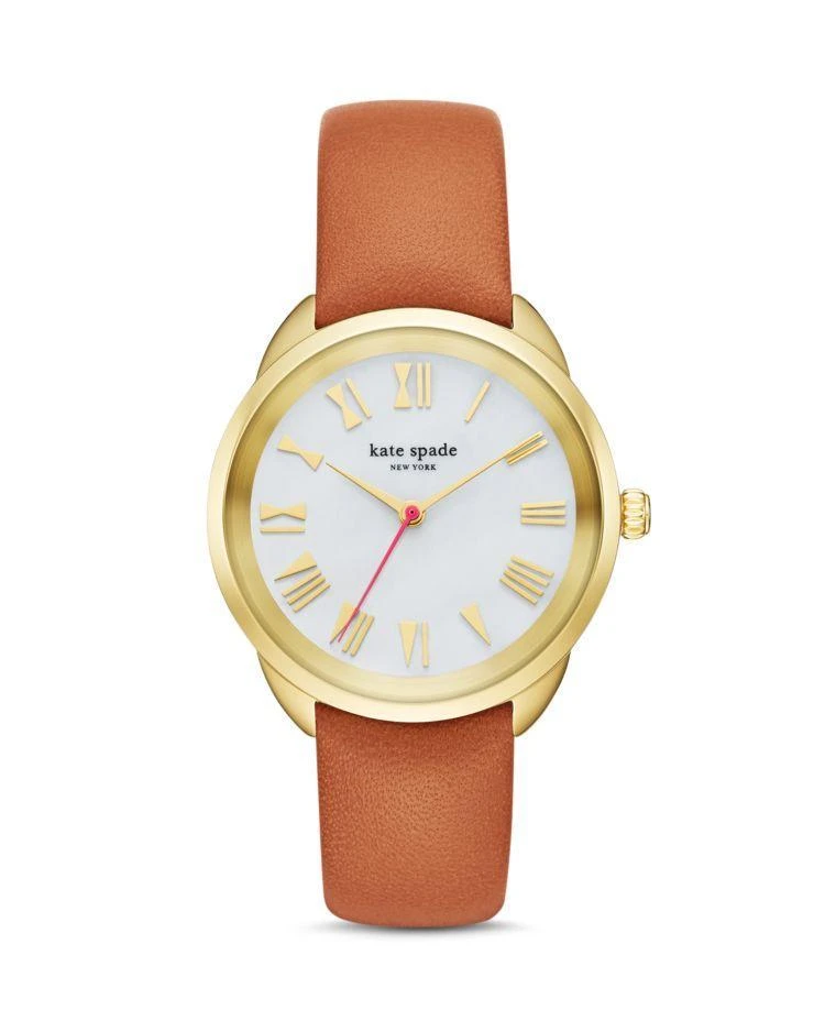 商品Kate Spade|Crosstown Leather Strap Watch, 34mm,价格¥877,第1张图片