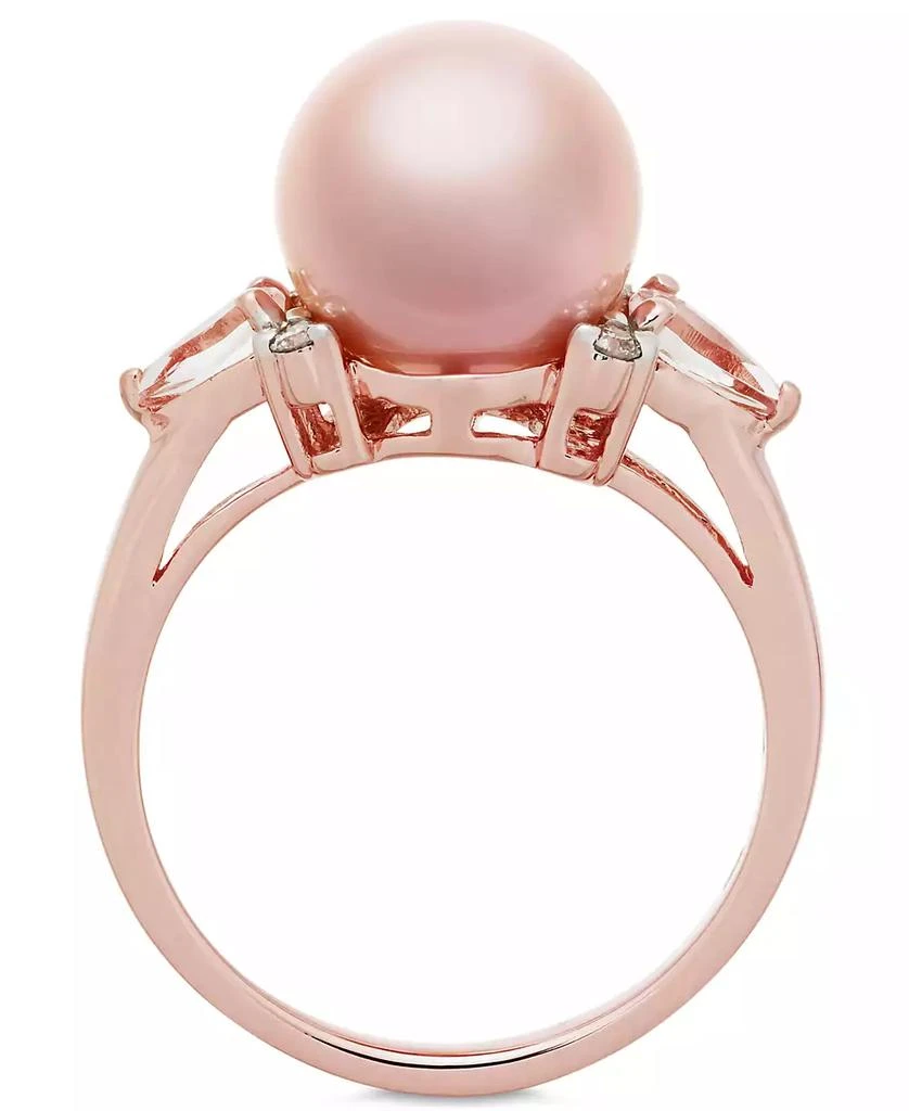 商品Macy's|Pink Cultured Freshwater Pearl (9mm), Morganite (3/8 ct. t.w.) and Diamond Accent Ring in 14k Rose Gold,价格¥3403,第2张图片详细描述