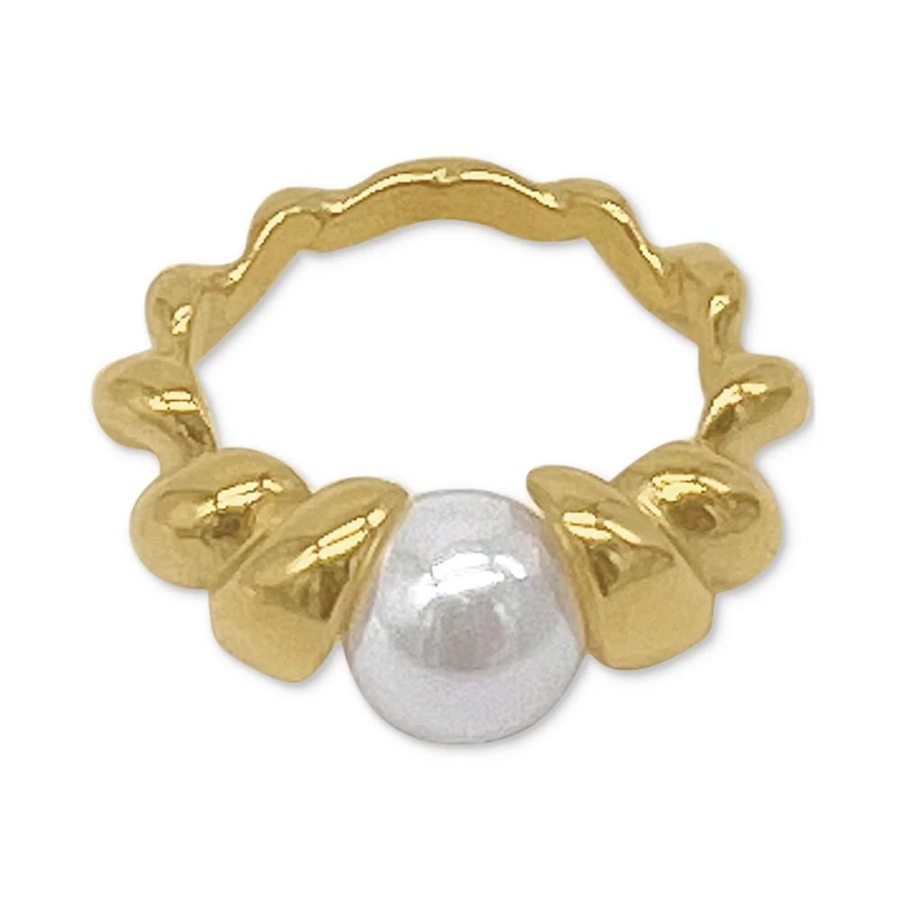 商品ADORNIA|14k Gold Imitation Pearl (8mm) Cable Twist Ring,价格¥182,第1张图片