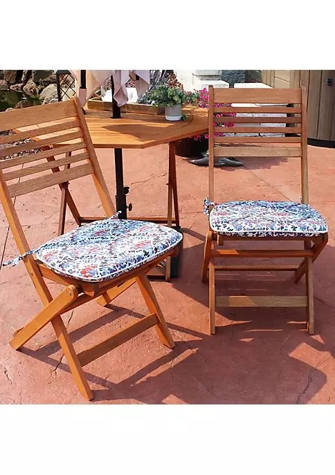 商品Sunnydaze Decor|Decor Outdoor U Shaped Seat Cushions   Abstract Red Blue   Set Of 2,价格¥259,第1张图片