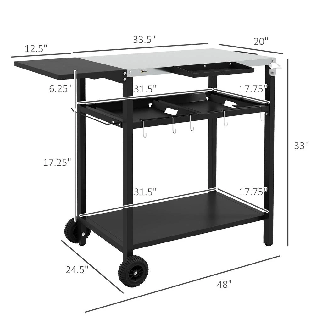 商品Streamdale Furniture|Streamdale Ultimate Outdoor Bar Cart Portable Kitchen for Effortless Meals and Drinks,价格¥2777,第5张图片详细描述