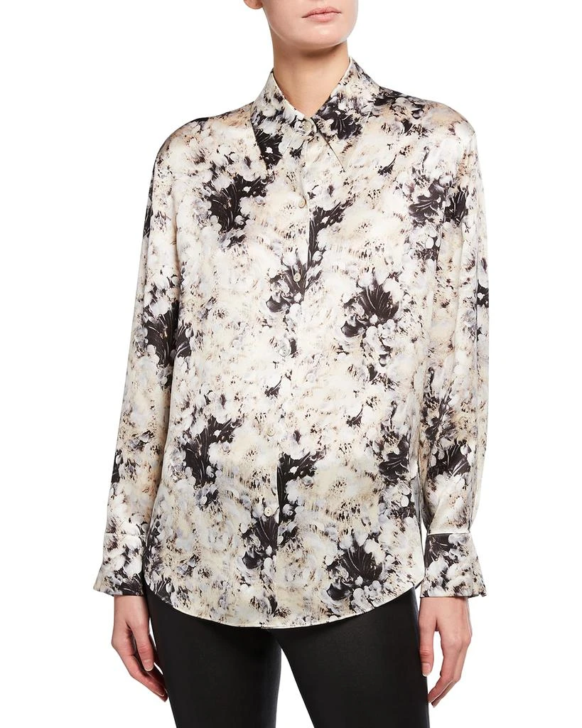 商品Vince|Painted Crema Shaped Collar Silk Blouse,价格¥1390,第1张图片