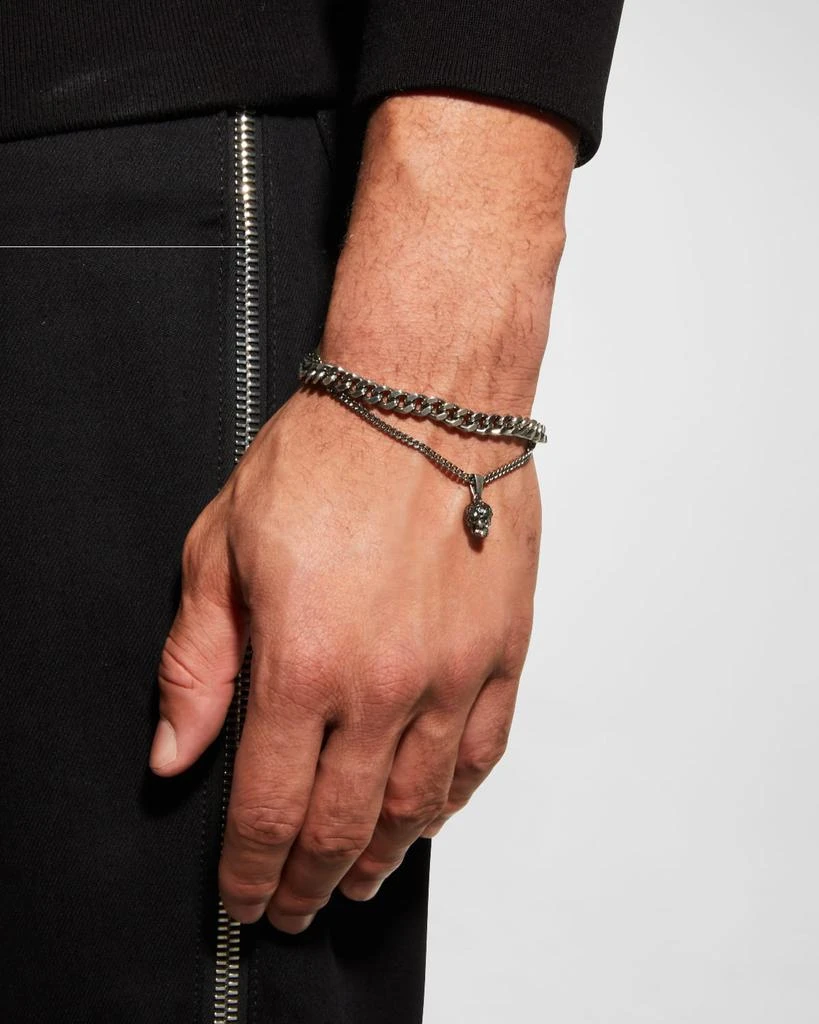 商品Alexander McQueen|Men's Pavé Swarovski Crystal Skull Double Chain Bracelet,价格¥3827,第2张图片详细描述