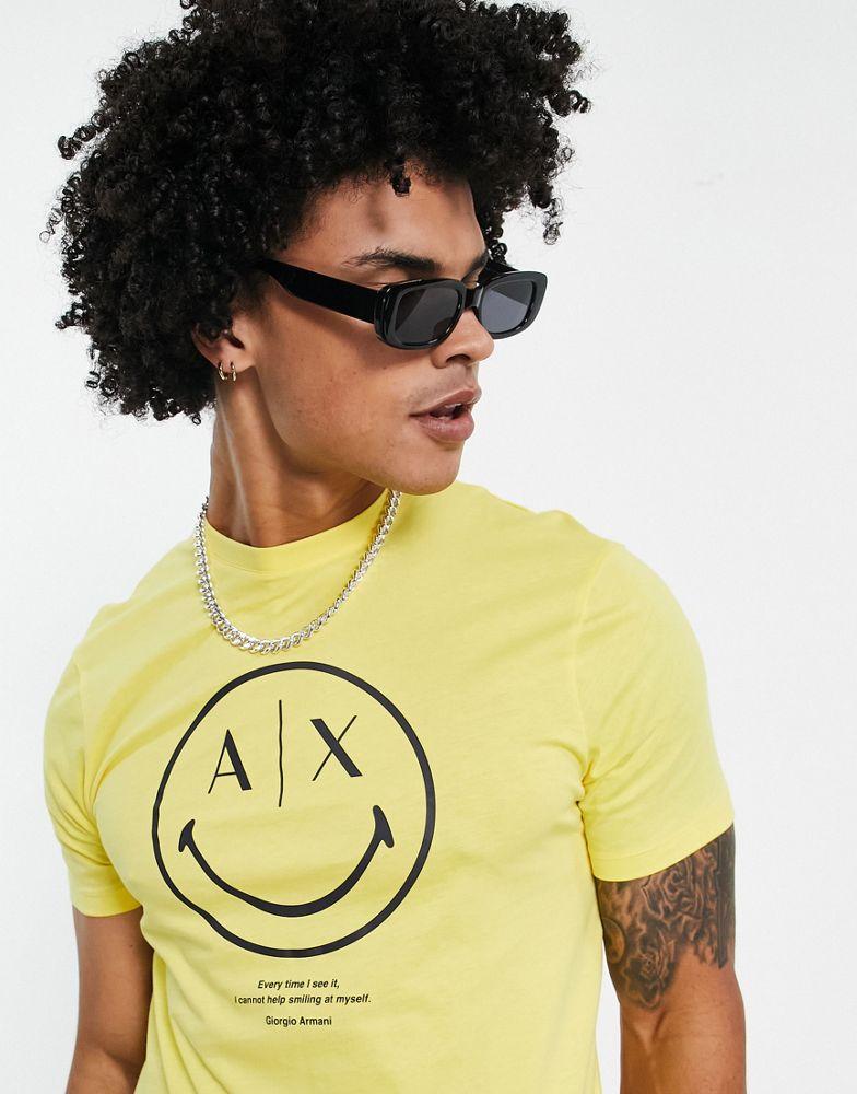 Armani Exchange x Smiley Face t-shirt in yellow商品第4张图片规格展示