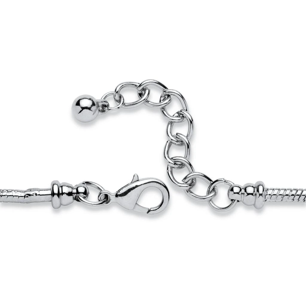 商品Palm Beach Jewelry|Pink Crystal Bali-Style Breast Cancer Awareness Silvertone Bracelet 8"-10",价格¥196,第2张图片详细描述
