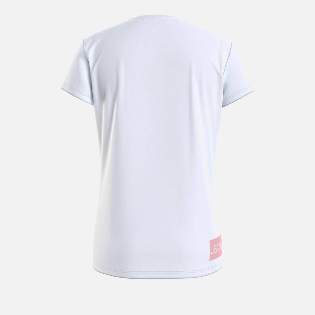 商品Calvin Klein|Calvin Klein Jeans Girl's Institutional Slim T-Shirt - White/Sand Rose,价格¥121,第4张图片详细描述