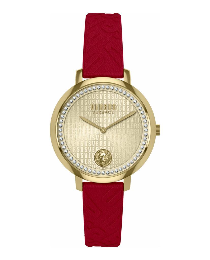 商品Versus Versace|La Villette Crystal Leather Watch,价格¥1593,第1张图片