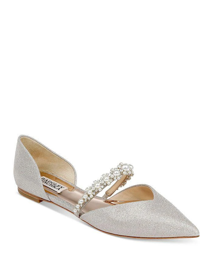 商品Badgley Mischka|Women's Natalia Embellished Flats,价格¥1302,第1张图片