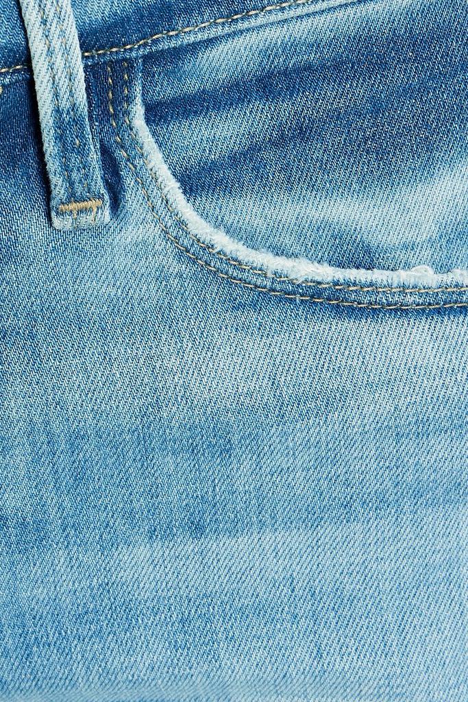 Le Pixie distressed high-rise flared jeans商品第2张图片规格展示
