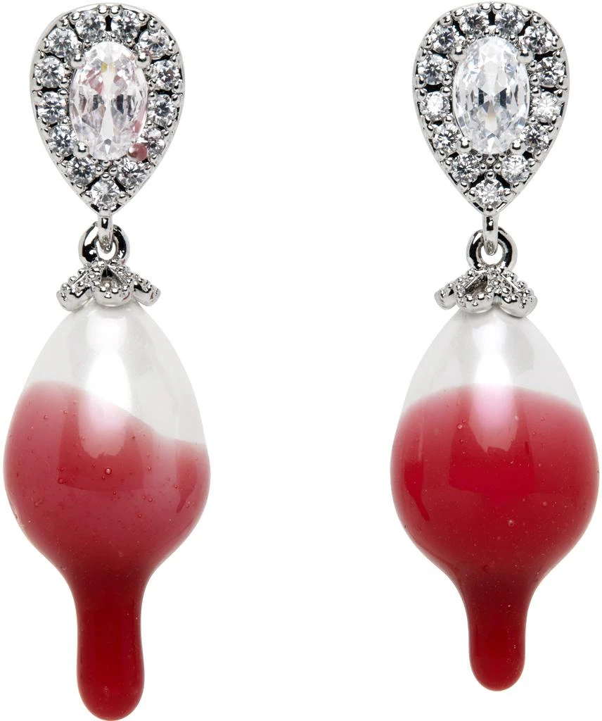 商品Ottolinger|Silver & Pink Pearl Drop Earrings,价格¥1015,第1张图片