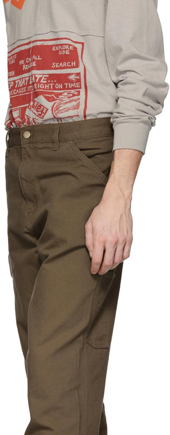 商品Carhartt WIP|Brown Single Knee Trousers,价格¥621,第4张图片详细描述