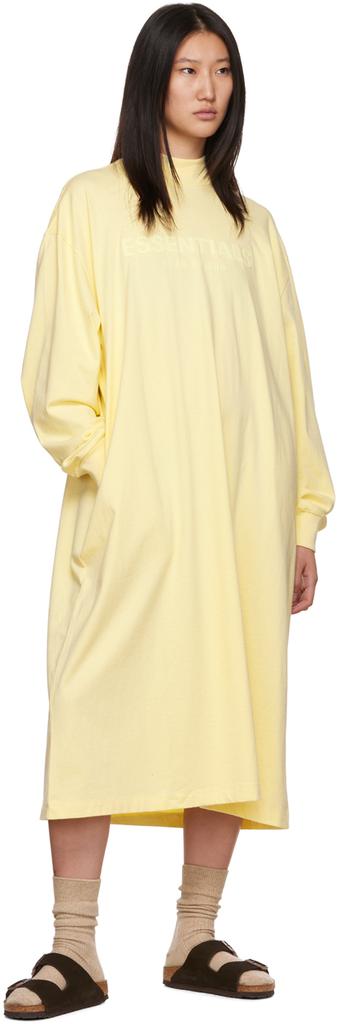Yellow Long Sleeve Midi Dress商品第4张图片规格展示
