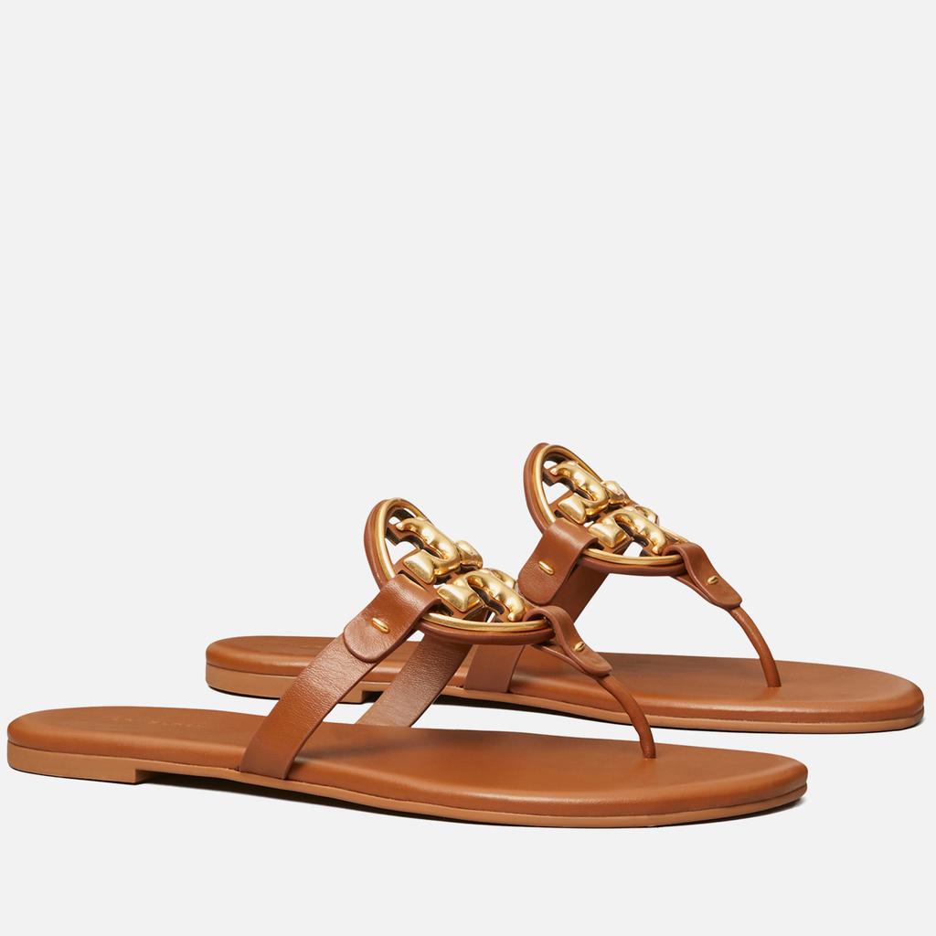 Tory Burch Women's Metal Miller Soft Toe Post Sandals - Bourbon Miele/Gold商品第3张图片规格展示