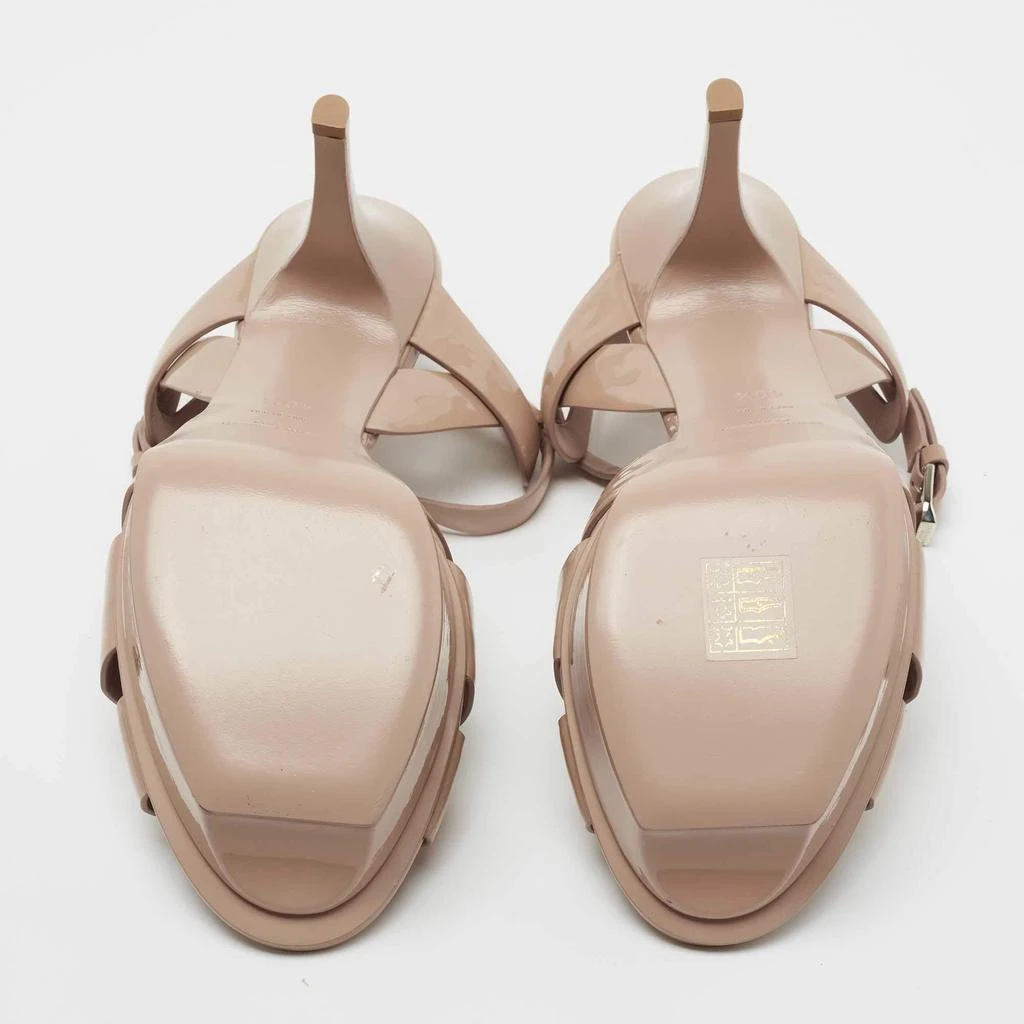 Yves Saint Laurent Beige Patent Leather Tribute Ankle Strap Sandals Size 40.5 商品