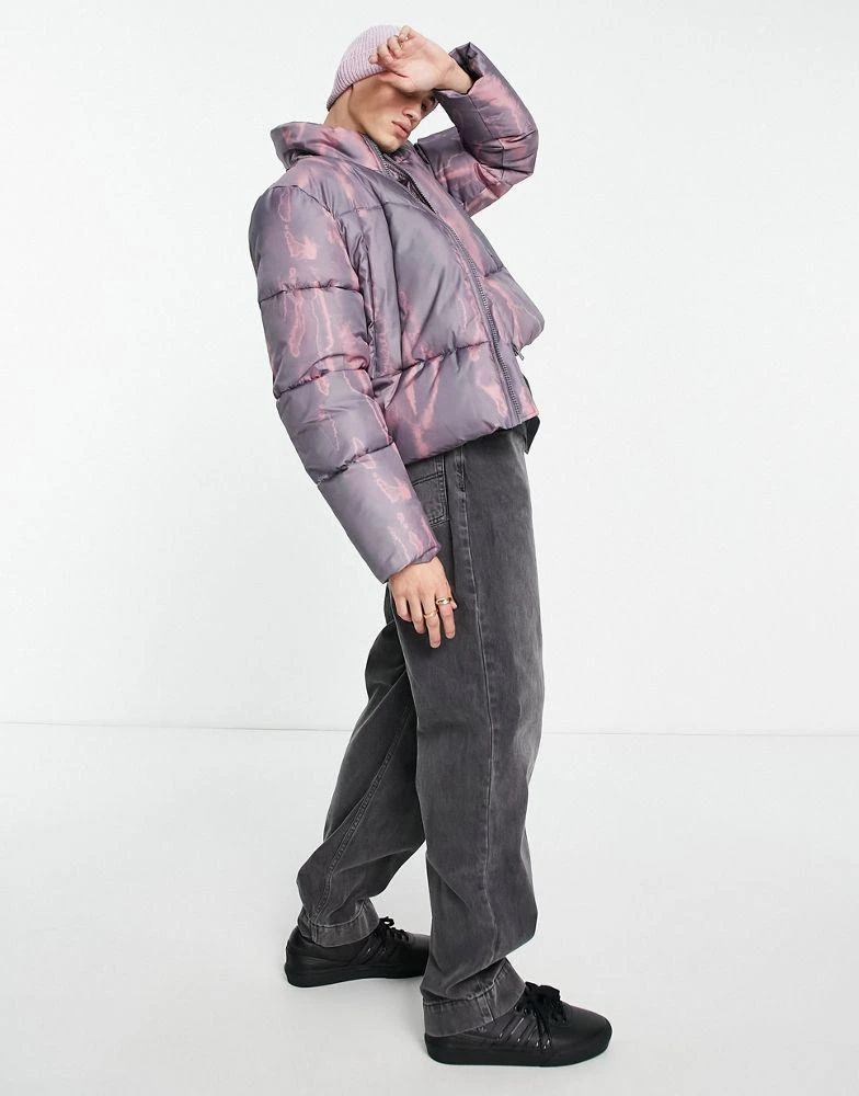 商品ASOS|ASOS DESIGN puffer jacket in purple tie dye,价格¥275,第3张图片详细描述