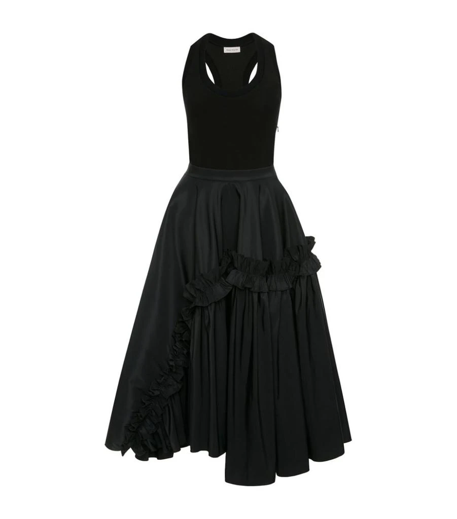 商品Alexander McQueen|Ruffled Racerback Midi Dress,价格¥18984,第1张图片