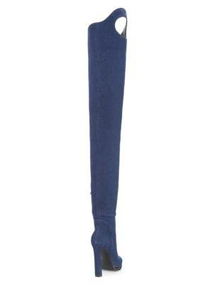 商品Burberry|Alto Thigh High Denim Boots,价格¥4839,第3张图片详细描述