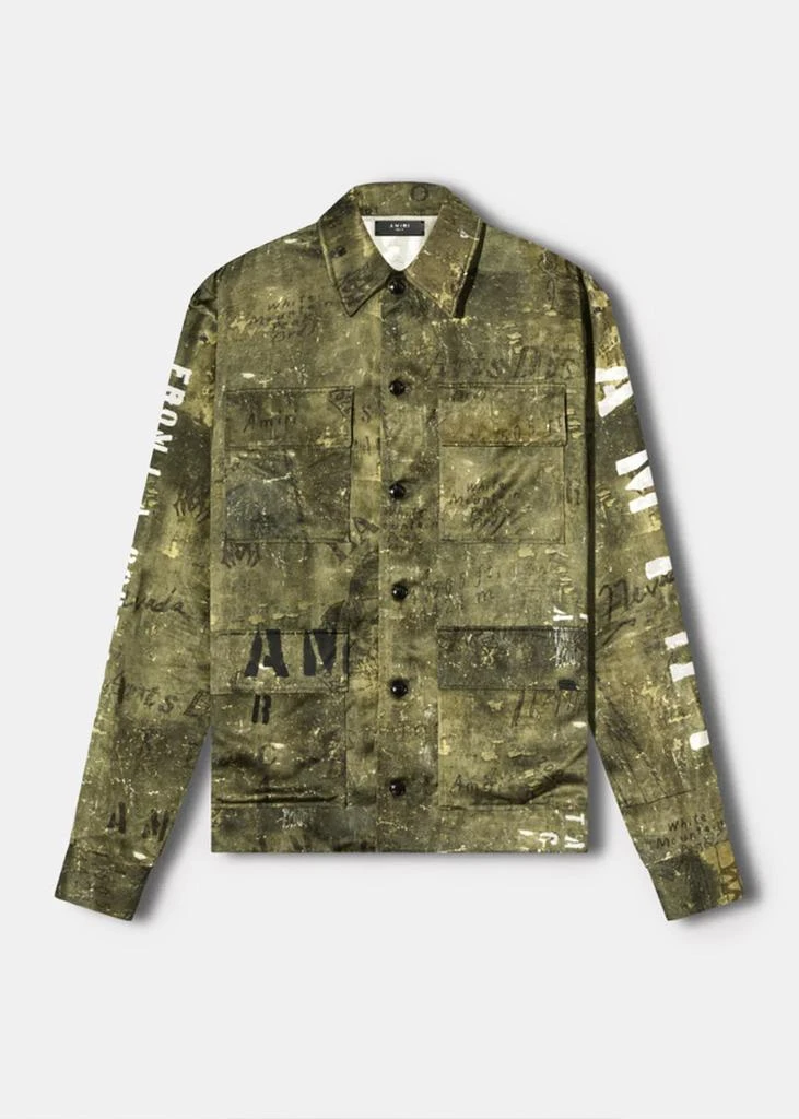 商品AMIRI|AMIRI Green Army Stencil M-65 Shirt,价格¥5515,第1张图片