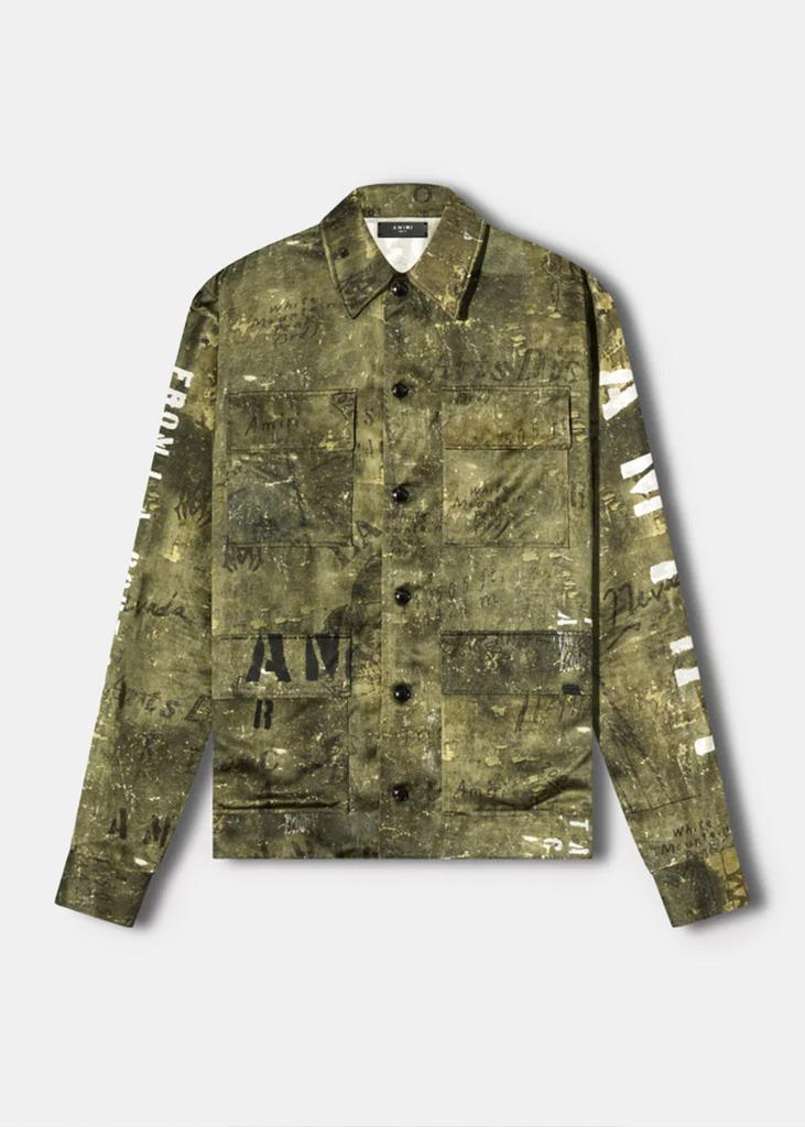 商品AMIRI|AMIRI Green Army Stencil M-65 Shirt,价格¥7143,第1张图片